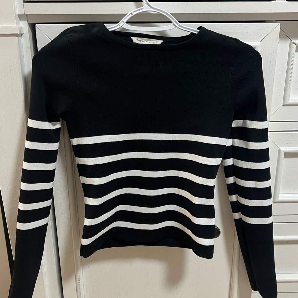 Topshop Black and White Striped Sweater